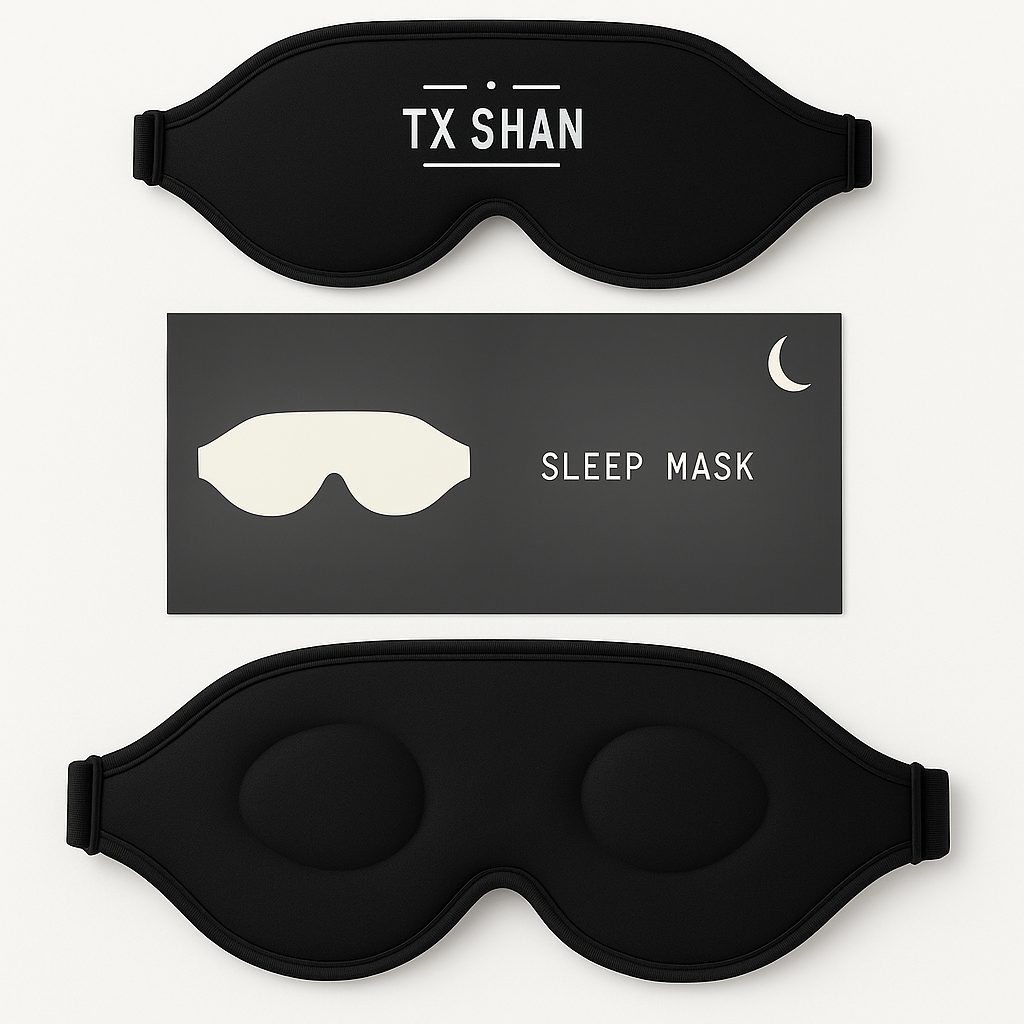 Sleep Mask for Side Sleepers – 3D Zero Pressure Eye Mask , Adjustable, Light Blocking Blindfold for Women & Men, Travel & Nap
